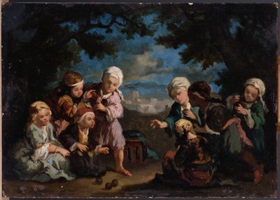 Açık Alanda Boule Oynayan Türk Çocukları by Narcisse Virgile Diaz de la Peña