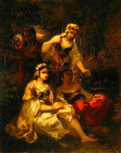 Dört İspanyol Bakire, 1844-60 dolayları (panelde yağlı boya) by Narcisse Virgile Diaz de la Peña