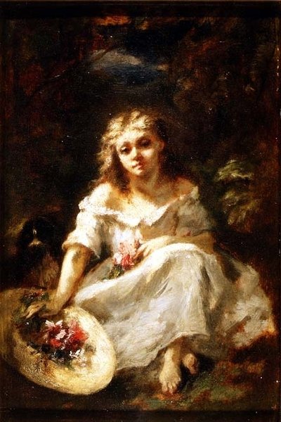 Çiçekli Kız by Narcisse Virgile Diaz de la Peña