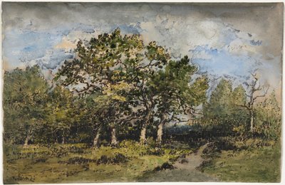 Manzara, 1860 dolayları (kalem, kahverengi mürekkep ve grafit ile suluboya ve guaj) by Narcisse Virgile Diaz de la Peña