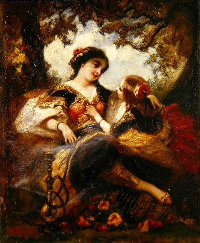 Türk Anne ve Çocuğu, c.1844-60 (kompozisyon tahtasında yağlı boya) by Narcisse Virgile Diaz de la Peña