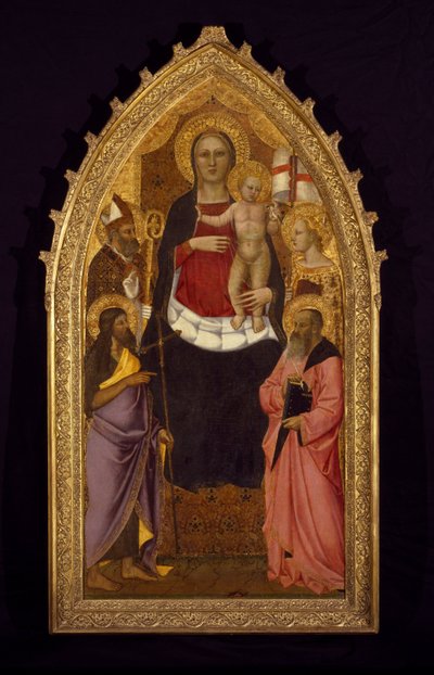Madonna ve Çocuk, Aziz Zenobius, Vaftizci Yahya, Reparata ve Evangelist Yahya ile Enthroned by Nardo di Cione