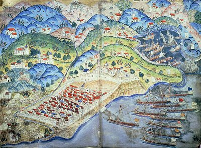 TSM H.1608 "Süleymanname"den Nice Manzarası 1545 by Nasuh Al Silahi