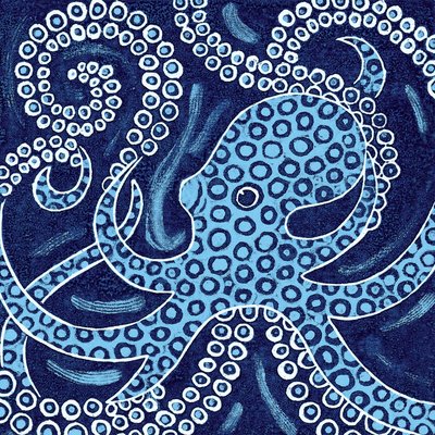 Mavi Halkalı Ahtapot, 2010 (renkli gravür) by Nat Morley