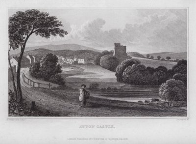 Ayton Kalesi (gravür) by Nathaniel (after) Whittock