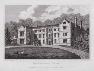 Brownholme Salonu (gravür) by Nathaniel (after) Whittock