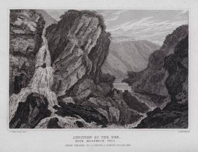 Mossbeck Fell ile Ure Kavşağı (gravür) by Nathaniel (after) Whittock