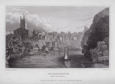 Knaresborough, Köprüden (gravür) by Nathaniel (after) Whittock
