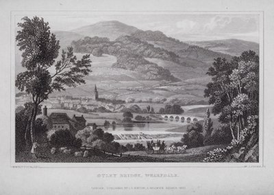 Otley Köprüsü, Wharfdale (gravür) by Nathaniel (after) Whittock