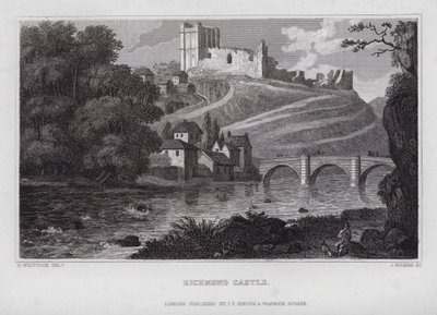 Richmond Kalesi (gravür) by Nathaniel (after) Whittock