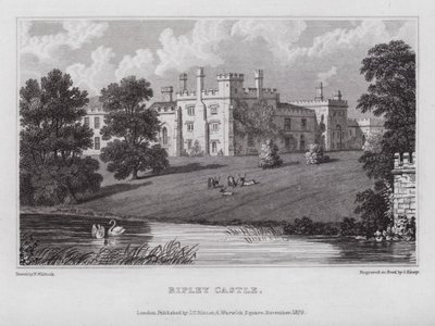 Ripley Kalesi (gravür) by Nathaniel (after) Whittock