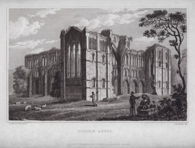 Rievaulx Manastırı (gravür) by Nathaniel (after) Whittock