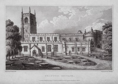 Skipton Kilisesi (gravür) by Nathaniel (after) Whittock