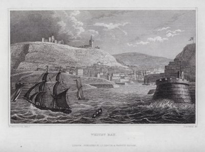 Whitby Körfezi (gravür) by Nathaniel (after) Whittock