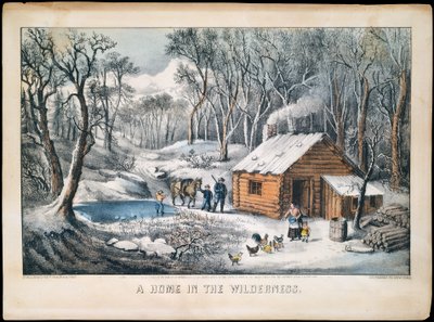 Vahşi Doğada Bir Ev, 1870., 1870. Yaratıcılar: Nathaniel Currier, James Merritt Ives, Currier ve Ives. by Currier and Ives