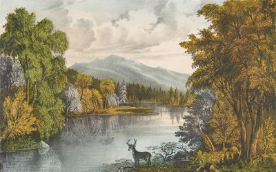 Moosehead Gölü, Maine, 1857-72., 1857-72. Yaratıcılar: Nathaniel Currier, James Merritt Ives, Currier ve Ives. by Currier and Ives