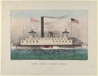 New York Feribot Teknesi, ca. 1860-65., yaklaşık 1860-65. Yaratıcılar: Nathaniel Currier, James Merritt Ives, Currier ve Ives. by Currier and Ives