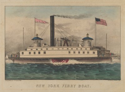 New York Feribot Teknesi, ca. 1860-65., yaklaşık 1860-65. Yaratıcılar: Nathaniel Currier, James Merritt Ives, Currier ve Ives. by Currier and Ives