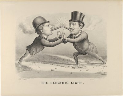 The Electric Light, 1880., 1880. Yaratıcılar: Nathaniel Currier, James Merritt Ives, Currier ve Ives. by Currier and Ives