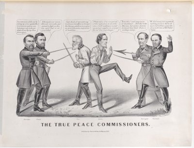 The True Peace Commissioners, 1865., 1865. Yaratıcılar: Nathaniel Currier, James Merritt Ives, Currier ve Ives. by Currier and Ives