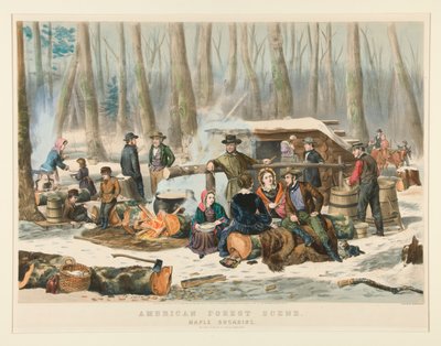 Amerikan Orman Sahnesi, Akçaağaç Şekerleme by Nathaniel Currier