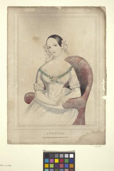 Augusta (elle renklendirilmiş litografi) by Nathaniel Currier