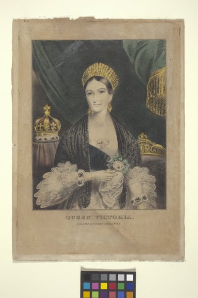 Kraliçe Victoria (elle boyanmış litografi) by Nathaniel Currier