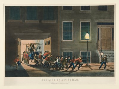 Bir İtfaiyecinin Hayatı / Gece Alarmı. - by Nathaniel Currier