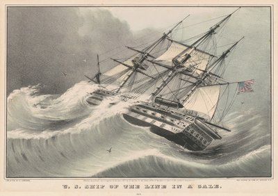 Bir Fırtınada Hattın ABD Gemisi by Nathaniel Currier