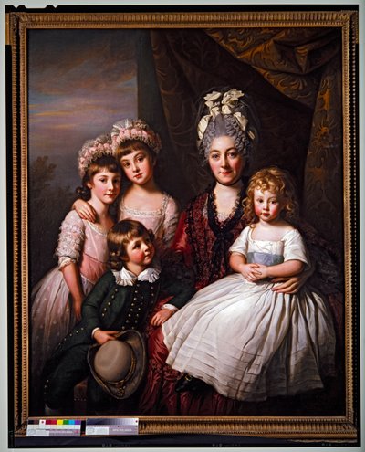 Çocuklarıyla çevrili Lady Cooper, tarihsiz (tuval) by Nathaniel Dance