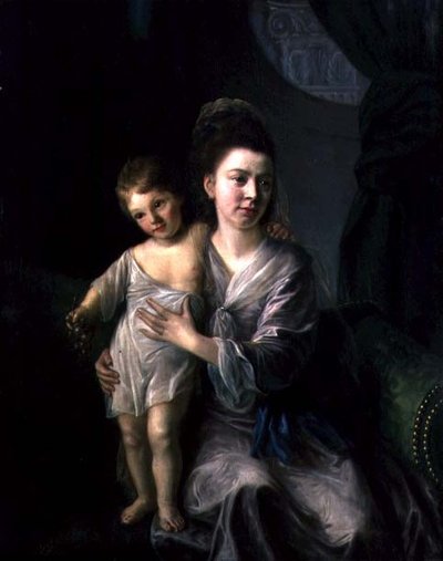 Anne Gardiner, En Büyük Oğlu Kirkman ile by Nathaniel Hone