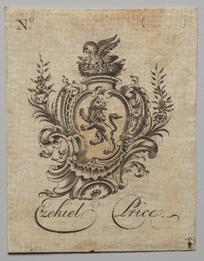 Bookplate: Ezekiel Price yazılı Arması by Nathaniel Hurd