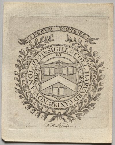 Bookplate: Harvard Koleji Mührü by Nathaniel Hurd
