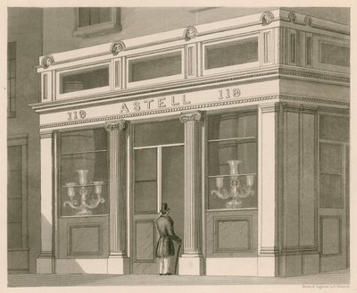 Astell, Wine and Spirit Warehouse, Grafton Street, Tottenham Court Road için ön mağaza by Nathaniel Whittock