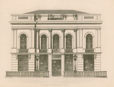 Shop front for Hancock and Dixon, Pall Mall East, London  by Nathaniel Whittock