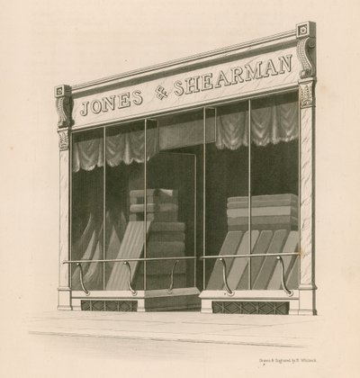 Messrs Jones ve Shearman, Blackfriars Road, Londra mağazasının önü by Nathaniel Whittock