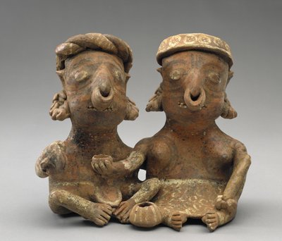 ವೈವಾಹಿಕ ಜೋಡಿಯನ್ನು ಸೇರಿಕೊಂಡರು, 300 BC-AD 300 (ಸ್ಲಿಪ್‌ನೊಂದಿಗೆ ಮಣ್ಣಿನ ಪಾತ್ರೆ) ಟರ್ಕಿ by Nayarit Nayarit