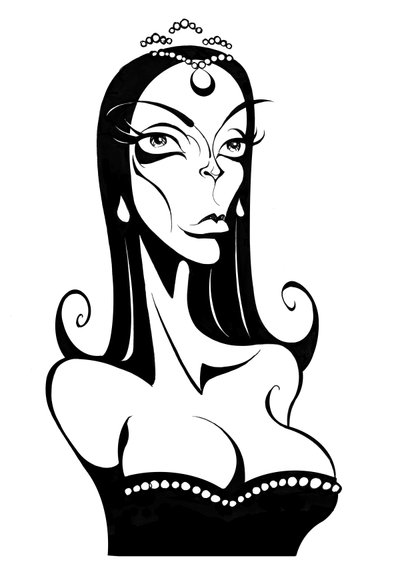 Barbara Steele, 2025 (mürekkep / dijital) by Neale Osborne