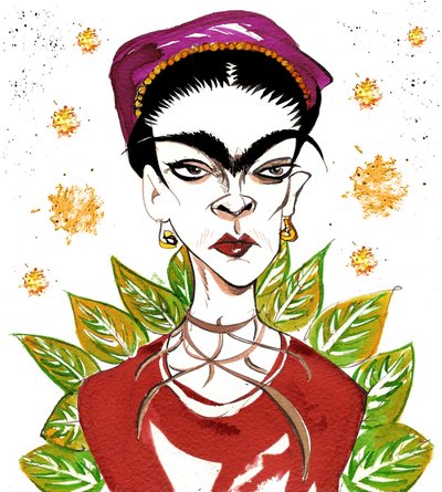 Frida Kahlo (mürekkep) by Neale Osborne