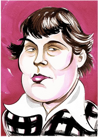 Galina Ustvolskaya - renkli karikatür by Neale Osborne