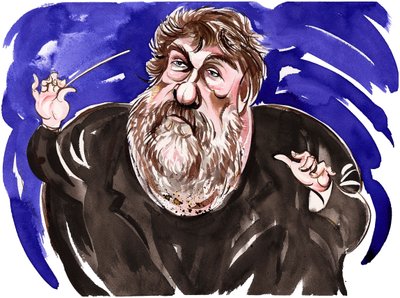 Oliver Knussen - renkli karikatür by Neale Osborne