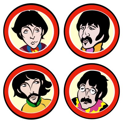 The Beatles, 2004 (mürekkep, dijital revizyon 2023) by Neale Osborne