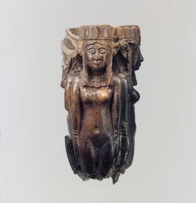Dört kadın figürü şeklinde yelpaze veya çırpma sapı, MÖ 8-7. yy. (fildişi) by Neo Assyrian