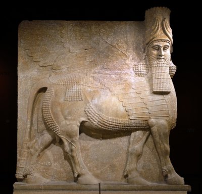 Kral II. Sargon sarayındaki VIII. saraydan kanatlı boğa, Horsabad, MÖ 721-705 (alçıtaşı?) by Neo Assyrian Neo Assyrian