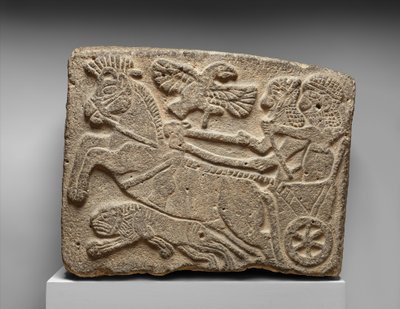 Ortostat kabartması:aslan avı sahnesi, MÖ 9. yy (boyalı bazalt) by Neo Hittite Neo Hittite