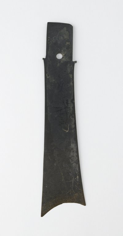 Çatallı keski (zhang), Qijia Kültürü, MÖ 2500-2000 dolayları (yeşim taşı (nefrit)) by Neolithic Period Chinese School