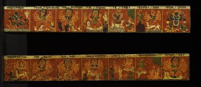 Bir çift Devimahatmya el yazması kapak (ahşap üzerine opak klozet) by Nepalese School