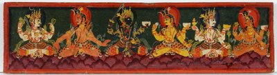 Shaiva el yazmasından kitap kapağı (ahşap üzerine opak wc) by Nepalese School