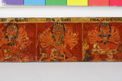 Devimahatmya el yazması kapağından detay (ahşap üzerine opak klozet) by Nepalese School