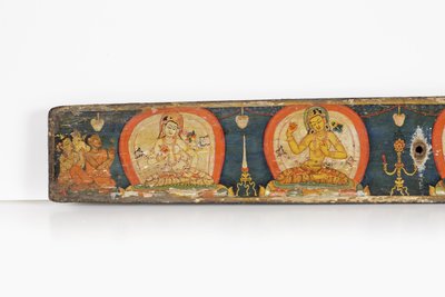 Beş Koruma El Yazması, arka kapak, 1138 (ahşap üzerine opak wc ve mürekkep) by Nepalese School